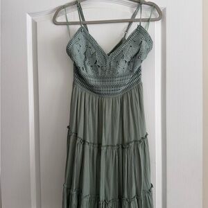 Elegant Green Crochet Dress